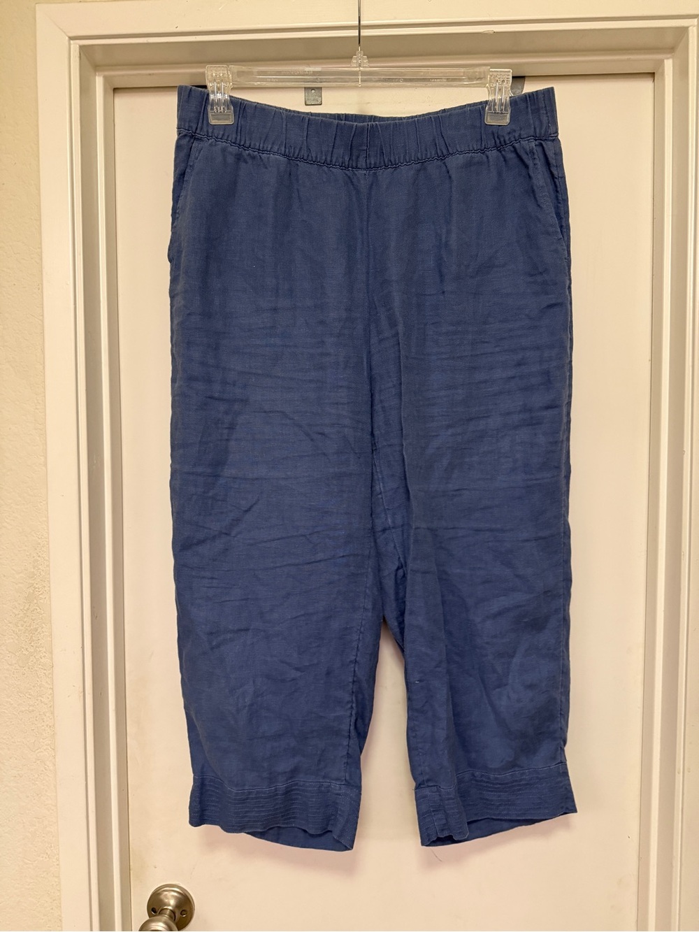 J Jill purejill linen cropped pants - navy - size M